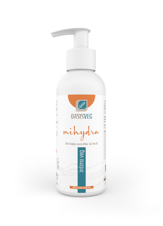 Gel íntimo diario vegano: Detergente íntimo diario vegano con aloe vera, árbol del té y pantenol. Base de aceite de oliva, pH 7,8 declarado. Apto… · Oasisveg cosmética vegana.